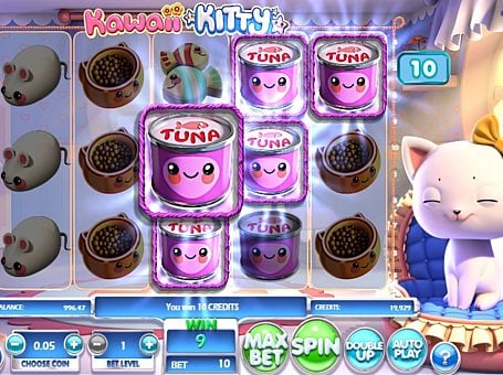 Призовая комбинация символов в игровом автомате Kawaii Kitty