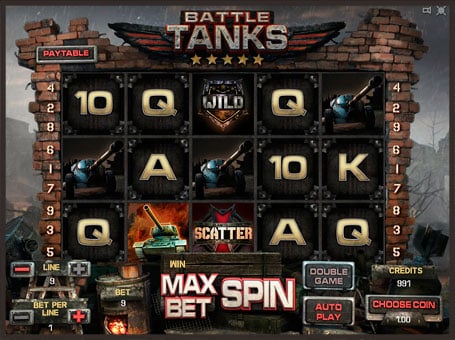 Battle Tanks - выигрышная комбинация из скаттер символов Выигрышная комбинация из скаттер символов в Battle Tanks