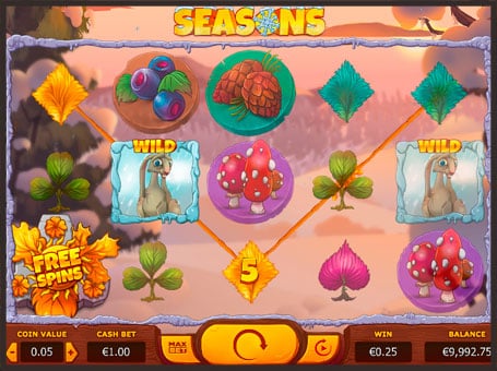 Игра Seasons - комбинация из диких символов Комбинация из диких символов в игре Seasons